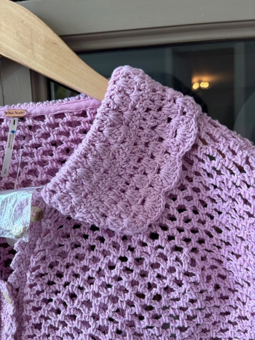 Free People Lily Crochet Top in Candy Lilac, size Small, NWT - Picture 6 of 9